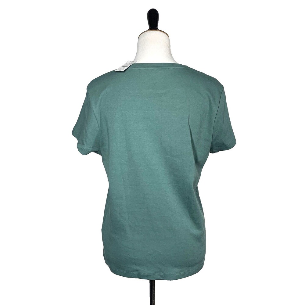 J. Crew Factory Essential Crewneck Short Sleeve Tee Shirt Sz L Earthy Green NWT - Picture 3 of 8